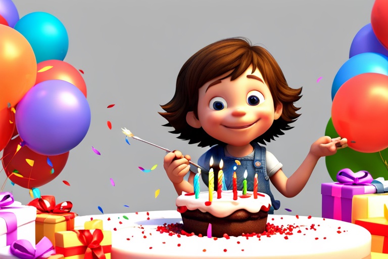 3D cartoon birthday